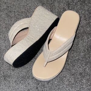 Elegant Glitter Wedge Sandals